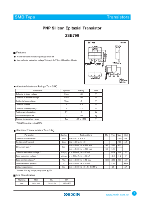 B799 Datasheet PDF KEXIN Industrial