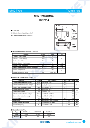 2SC2714 Datasheet PDF KEXIN Industrial