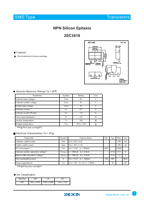 2SC3618 Datasheet PDF KEXIN Industrial