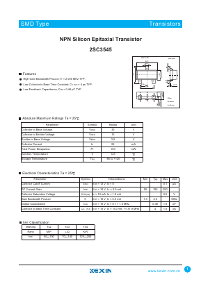 2SC3545R Datasheet PDF KEXIN Industrial