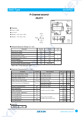 2SJ211 Datasheet PDF KEXIN Industrial