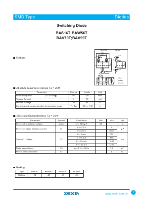 BAV70T Datasheet PDF KEXIN Industrial