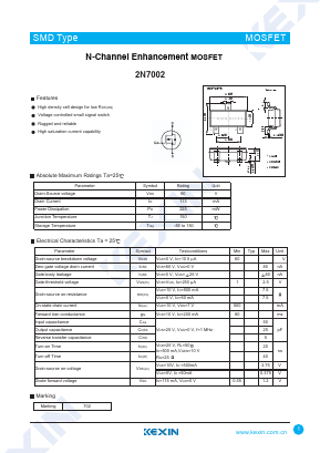 2N7002 Datasheet PDF KEXIN Industrial