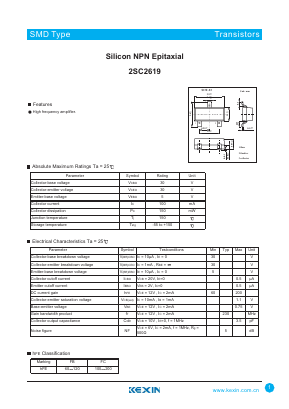 2SC2619 Datasheet PDF KEXIN Industrial