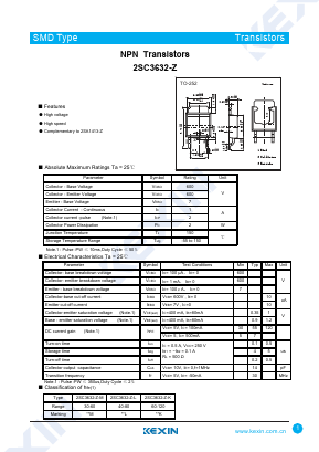 2SC3632-Z-K Datasheet PDF KEXIN Industrial