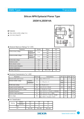 2SD814 Datasheet PDF KEXIN Industrial