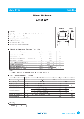 BAR64-02W Datasheet PDF KEXIN Industrial