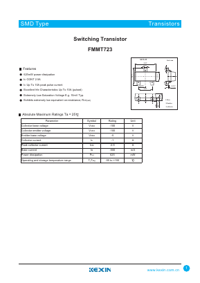 FMMT723 Datasheet PDF KEXIN Industrial