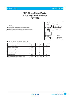 FZT788B Datasheet PDF KEXIN Industrial