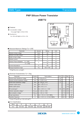2SB772 Datasheet PDF KEXIN Industrial