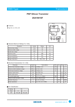 2SA1981SF Datasheet PDF KEXIN Industrial