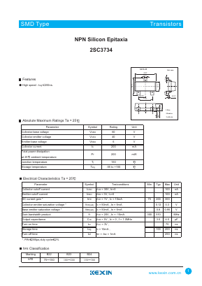 C3734 Datasheet PDF KEXIN Industrial