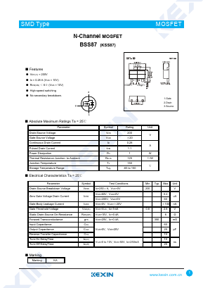 KSS87 Datasheet PDF KEXIN Industrial