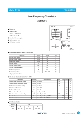 2SB1386 Datasheet PDF KEXIN Industrial