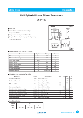 2SB1120 Datasheet PDF KEXIN Industrial