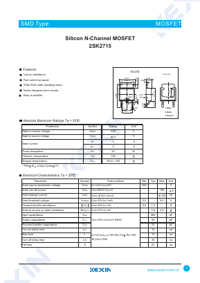 2SK2715 Datasheet PDF KEXIN Industrial