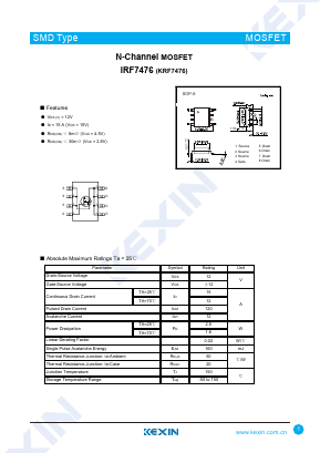 KRF7476 Datasheet PDF KEXIN Industrial