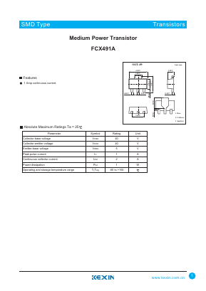 FCX491A Datasheet PDF KEXIN Industrial