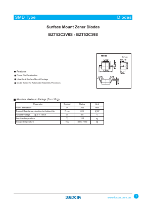 BZT52C39S Datasheet PDF KEXIN Industrial