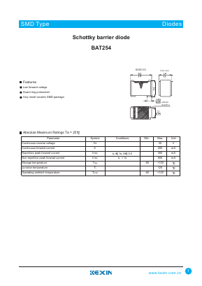 BAT254 Datasheet PDF KEXIN Industrial