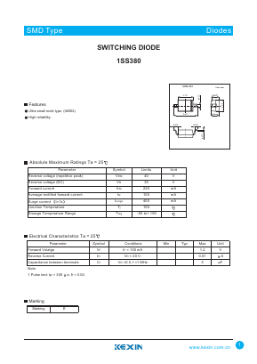 1SS380 Datasheet PDF KEXIN Industrial