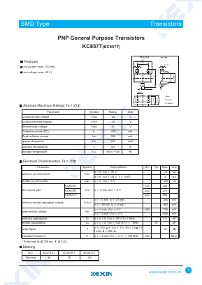 BC857BT Datasheet PDF KEXIN Industrial