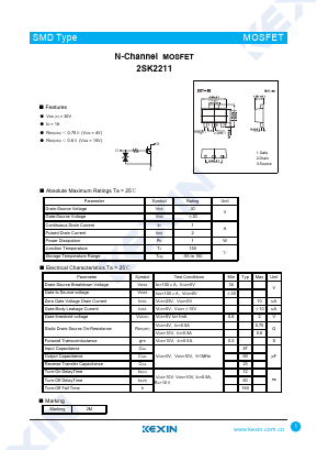 2SK2211 Datasheet PDF KEXIN Industrial