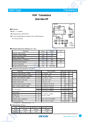 2SA1464-Y14-HF Datasheet PDF KEXIN Industrial