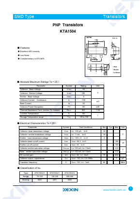 KTA1504-G Datasheet PDF KEXIN Industrial