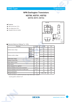 BST52 Datasheet PDF KEXIN Industrial