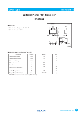 KTA1664 Datasheet PDF KEXIN Industrial