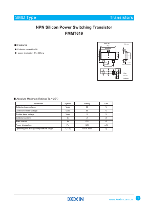 FMMT619 Datasheet PDF KEXIN Industrial