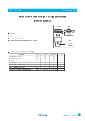 FZT955 Datasheet PDF KEXIN Industrial