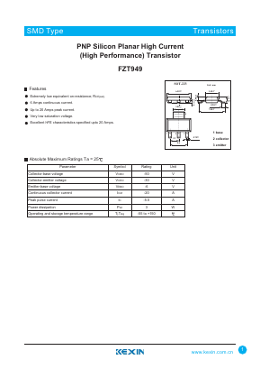 FZT949 Datasheet PDF KEXIN Industrial