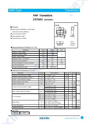 CXT5401 Datasheet PDF KEXIN Industrial