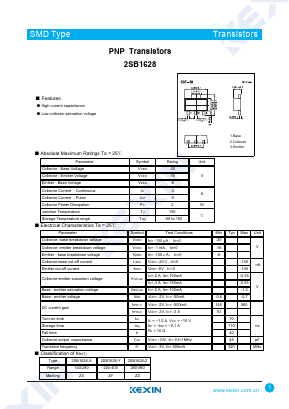 2SB1628 Datasheet PDF KEXIN Industrial