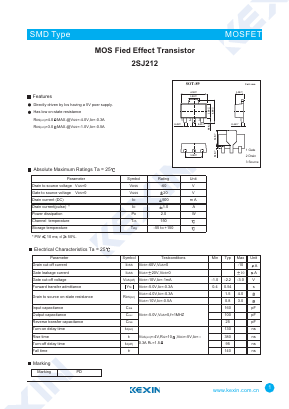 2SJ212 Datasheet PDF KEXIN Industrial