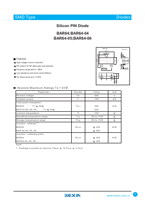 BAR64-06 Datasheet PDF KEXIN Industrial
