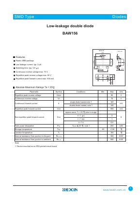 BAW156 Datasheet PDF KEXIN Industrial