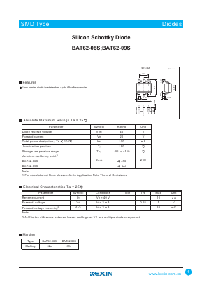 BAT62-08S Datasheet PDF KEXIN Industrial