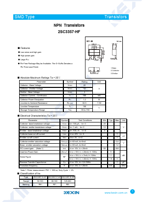 2SC3357-E-HF Datasheet PDF KEXIN Industrial