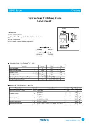 BAS21DW5T1 Datasheet PDF KEXIN Industrial