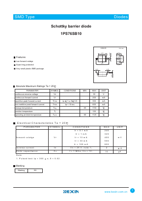 1PS76SB10 Datasheet PDF KEXIN Industrial