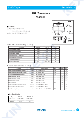 A1015 Datasheet PDF KEXIN Industrial