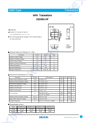 2SD882-P-HF Datasheet PDF KEXIN Industrial