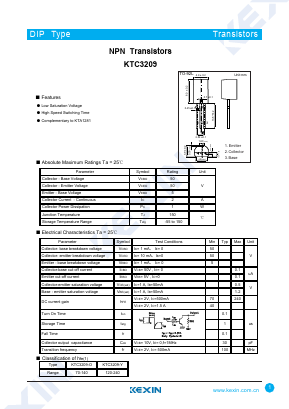 KTC3209 Datasheet PDF KEXIN Industrial