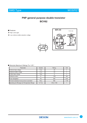 BCV62A Datasheet PDF KEXIN Industrial