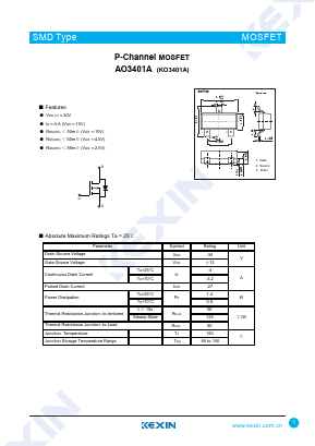 KO3401A Datasheet PDF KEXIN Industrial