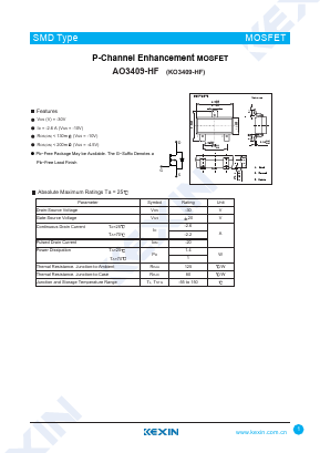 KO3409-HF Datasheet PDF KEXIN Industrial