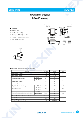 AO4480 Datasheet PDF KEXIN Industrial